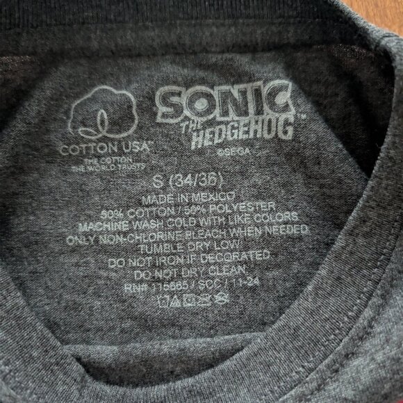 Sonic The Hedgehog T-Shirt Men's No Time For Games Graphic Print Tee - Picture 2 of 5